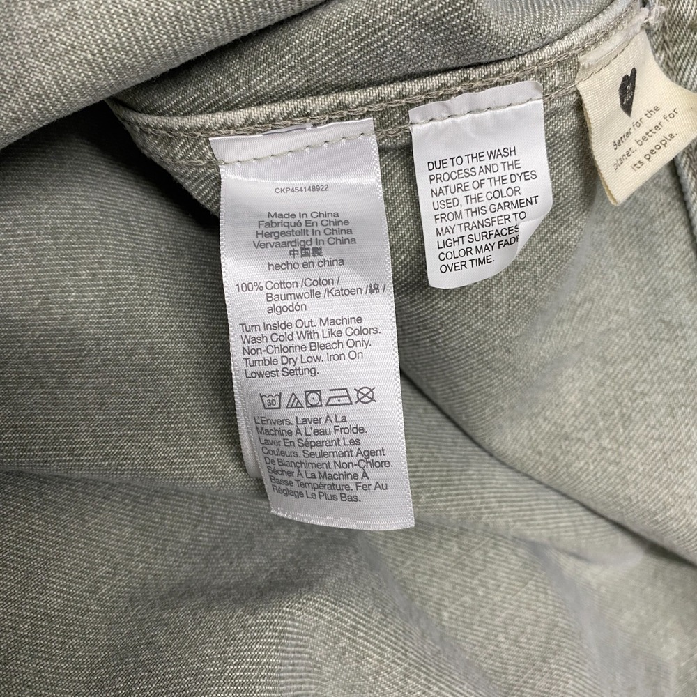 Madewell Jacket Womens Extra Large Green Garment Dyed Denim Patch Pocket Trucker - Picture 9 of 11